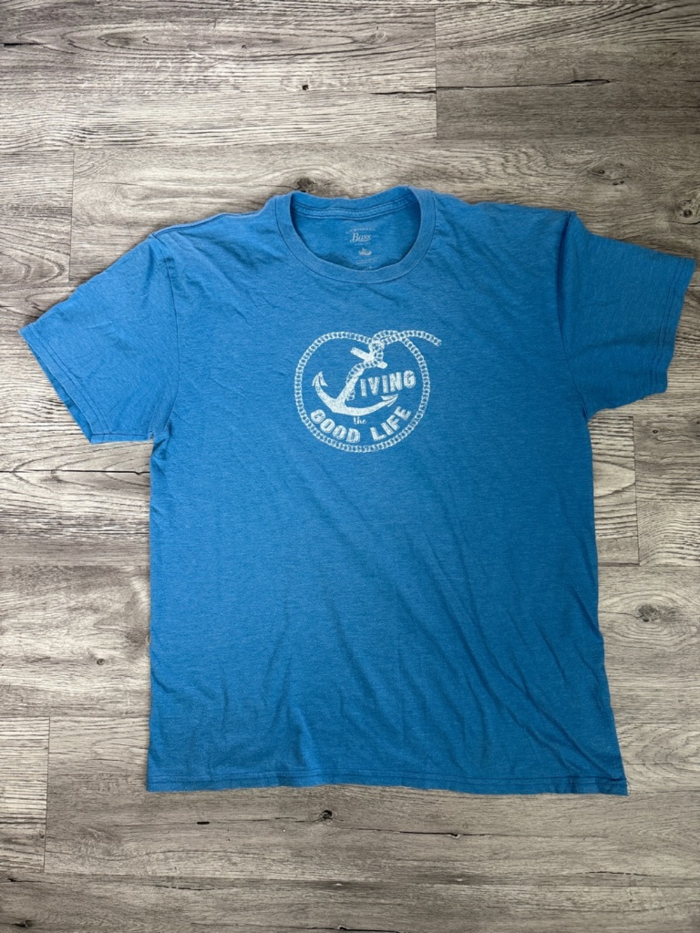 G.H. Bass & Co. Blue 'Living the Good Life' Anchor Graphic Tee